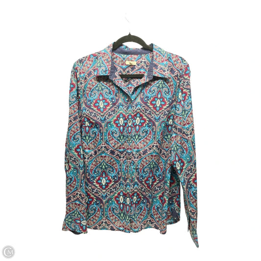 Top Long Sleeve By Talbots In Blue, Size: L