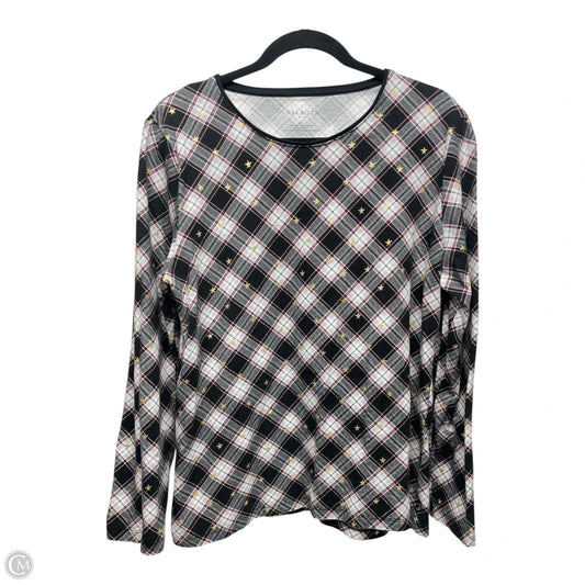 Top Long Sleeve By Talbots In Plaid Pattern, Size: L