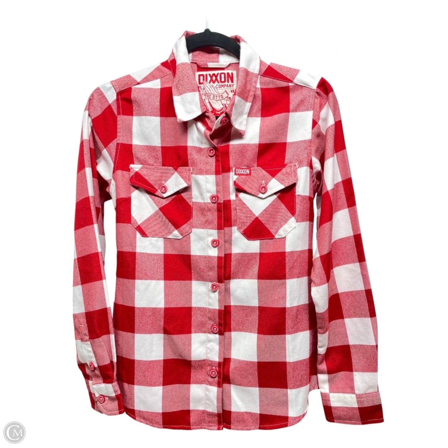 Top Long Sleeve By DIXXON In Red & White, Size: S