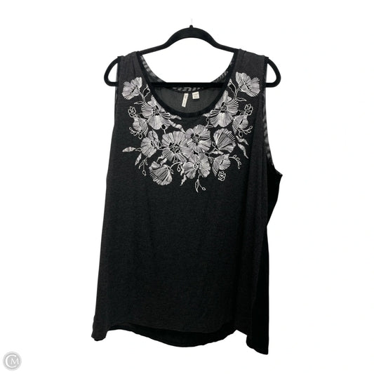 Top Sleeveless By Cato In Black & White, Size: 4x