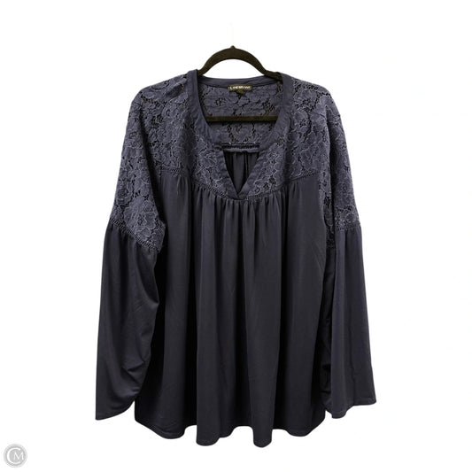 Top Long Sleeve By Lane Bryant In Blue, Size: 4x