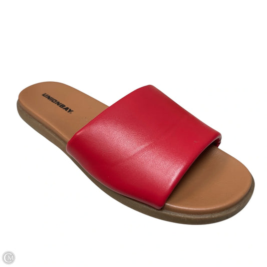 Sandals Flats By Union Bay In Red & Tan, Size: 7