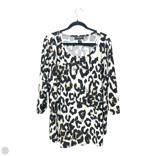 Top 3/4 Sleeve By Karen Kane In Animal Print, Size: 2x