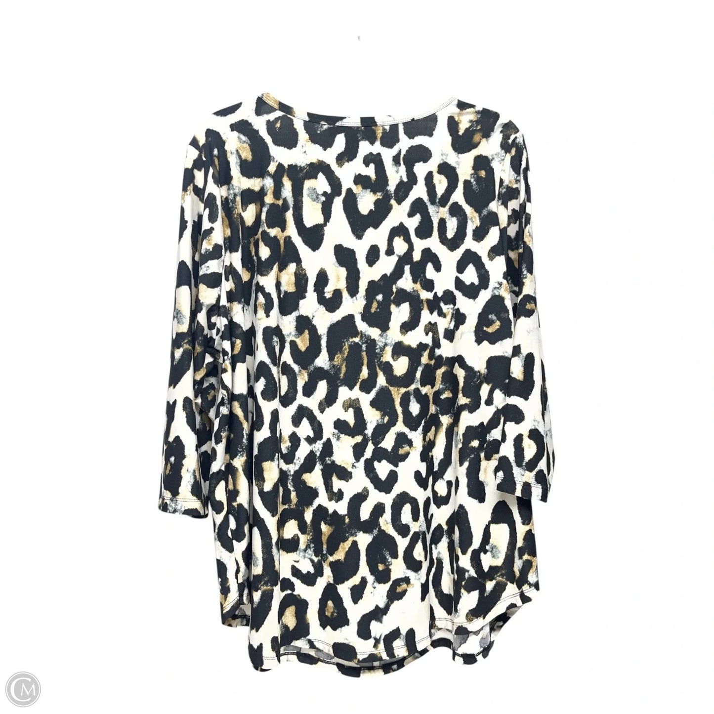 Top 3/4 Sleeve By Karen Kane In Animal Print, Size: 2x