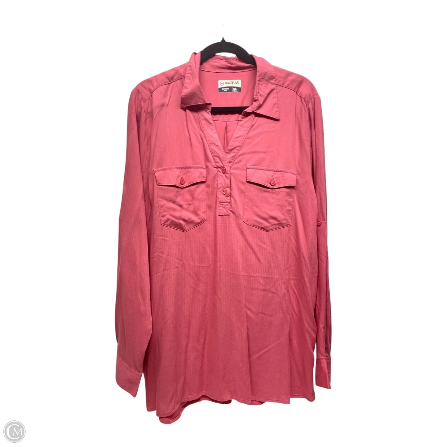 Top Long Sleeve By Magellan In Pink, Size: Xxl