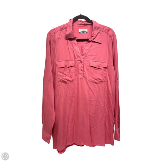 Top Long Sleeve By Magellan In Pink, Size: Xxl