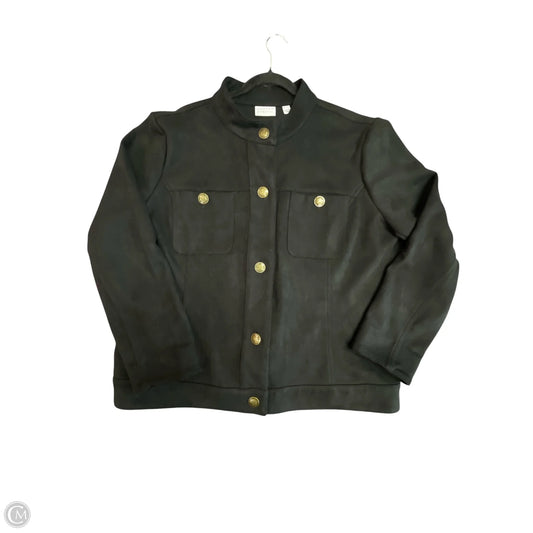 Jacket Shirt By SUSAN GRAVER In Black, Size: Xl