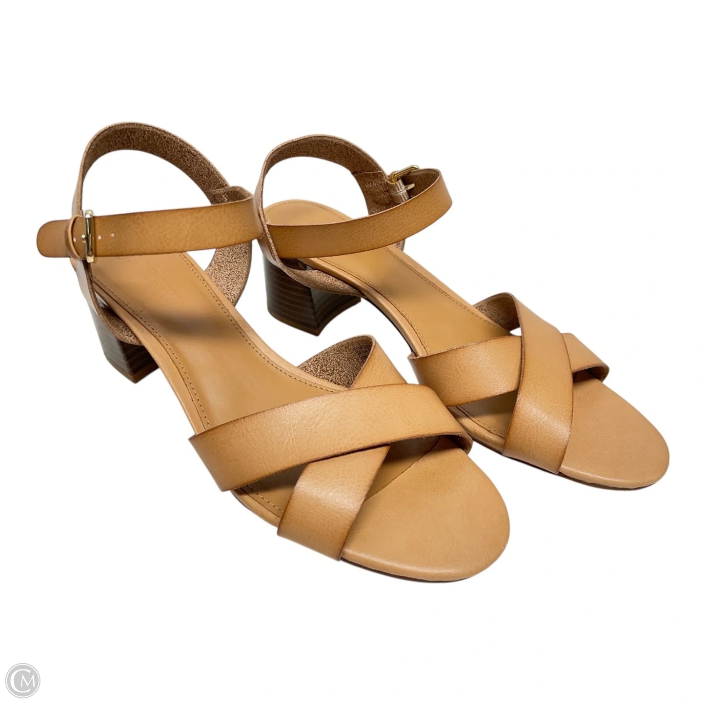Sandals Heels Block By J. Crew In Tan, Size: 8