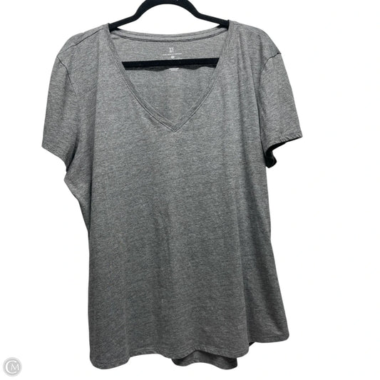 Top Short Sleeve Basic By New York And Co In Grey, Size: Xxl