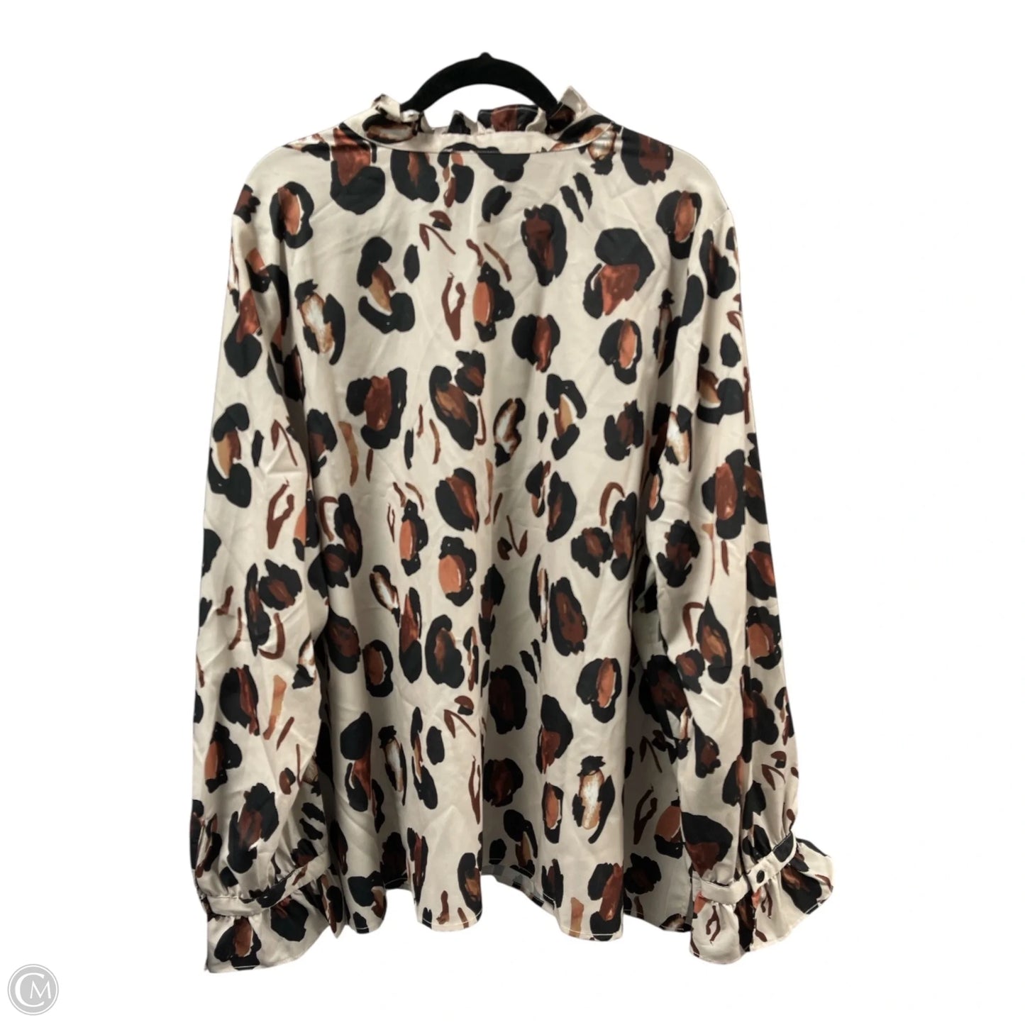 Top Long Sleeve By Eloquii In Animal Print, Size: 4x