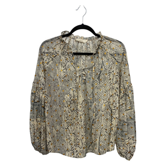 Top Long Sleeve By Love Stitch In Black & Cream, Size: S