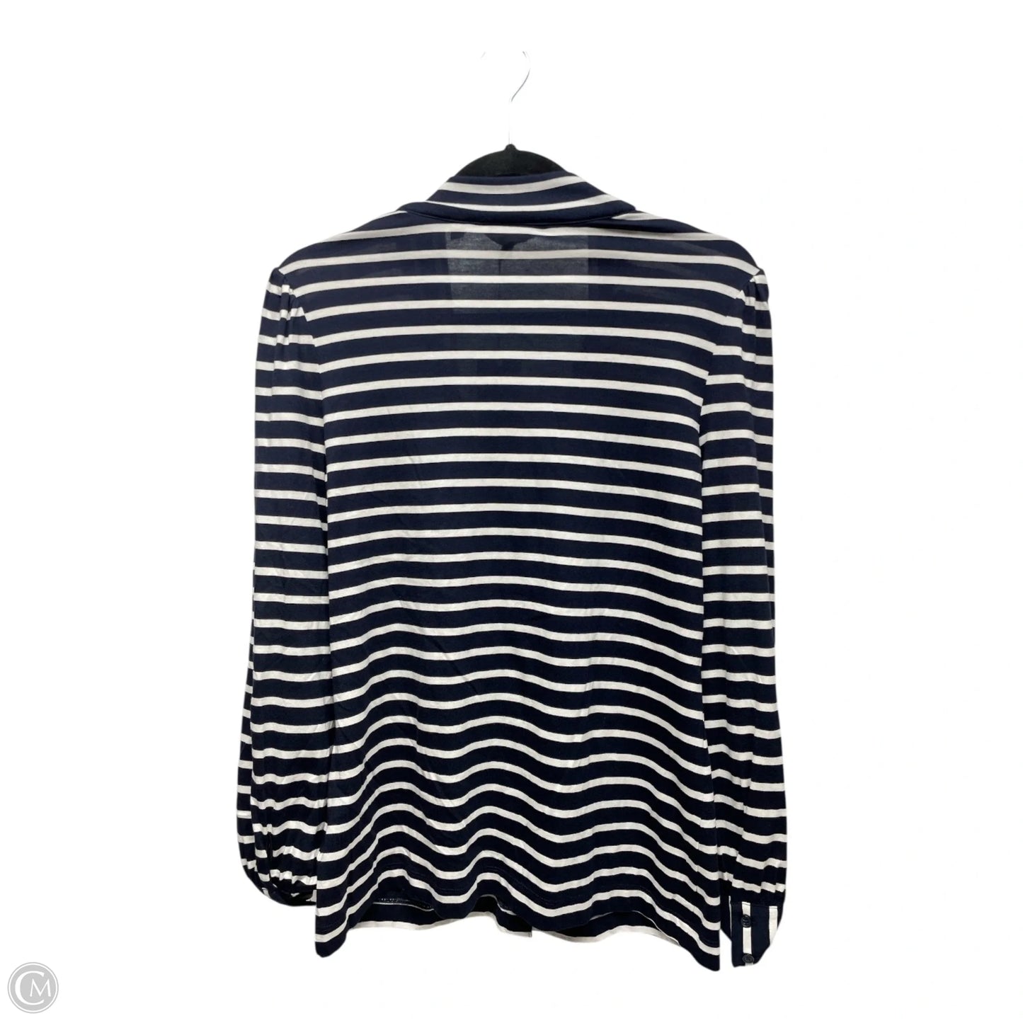 Top Long Sleeve By Boden In Blue & White, Size: M