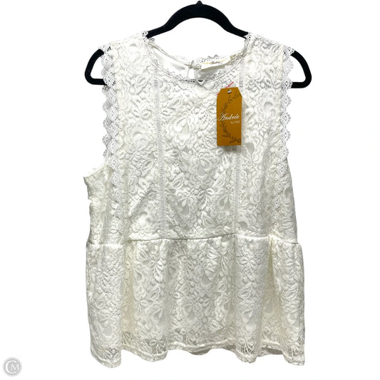 Top Sleeveless By Andree By Unit In White, Size: L