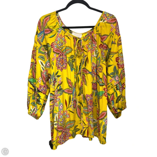 Top Long Sleeve Designer By Johnny Was In Floral Print, Size: Xl