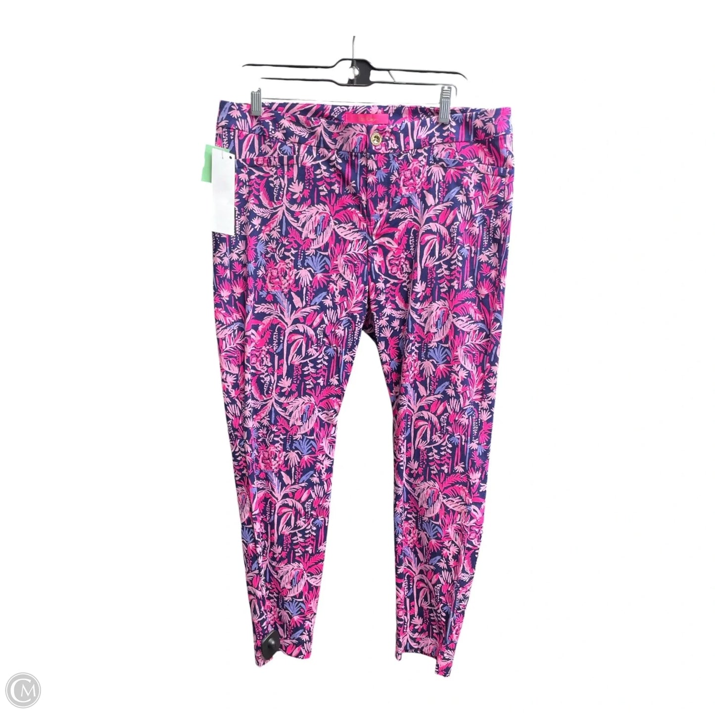 Pants Designer By Lilly Pulitzer In Blue & Pink, Size: 12