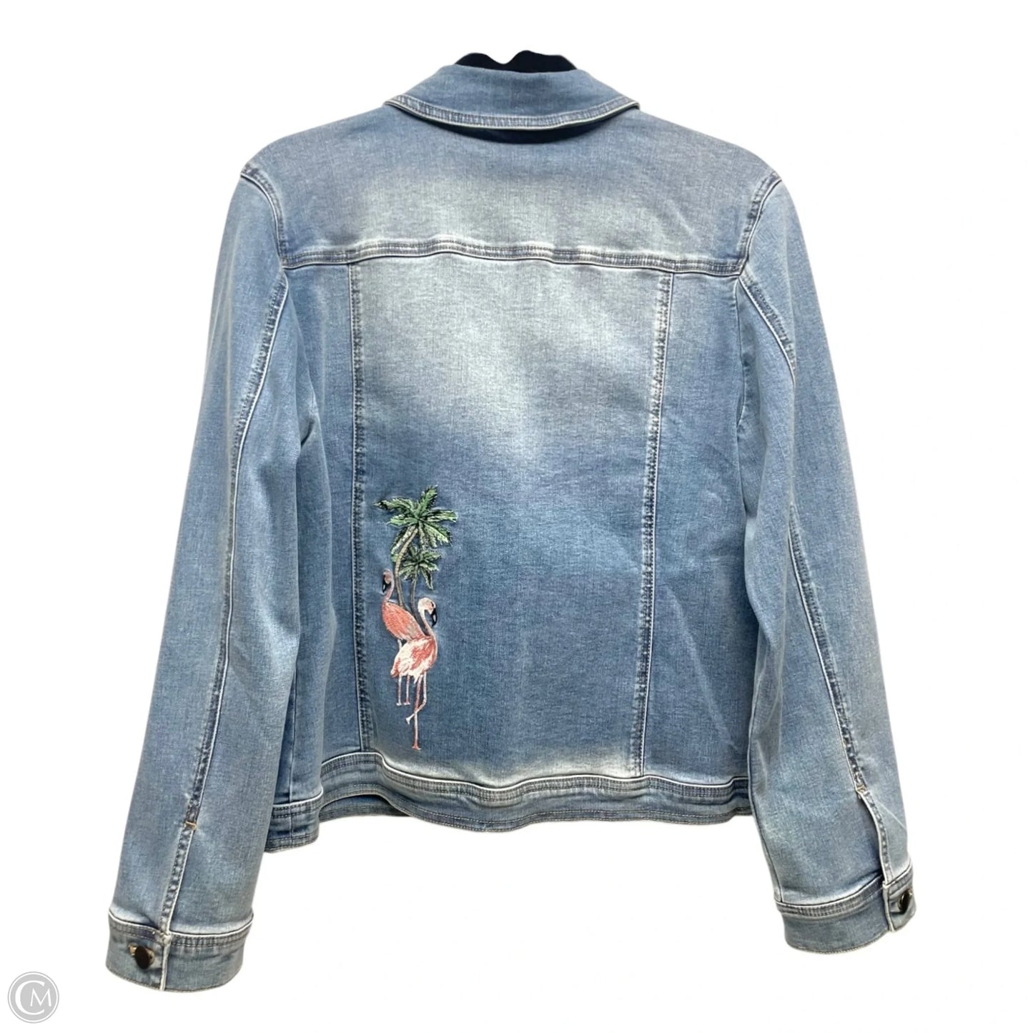 Jacket Denim By Chicos In Blue, Size: M