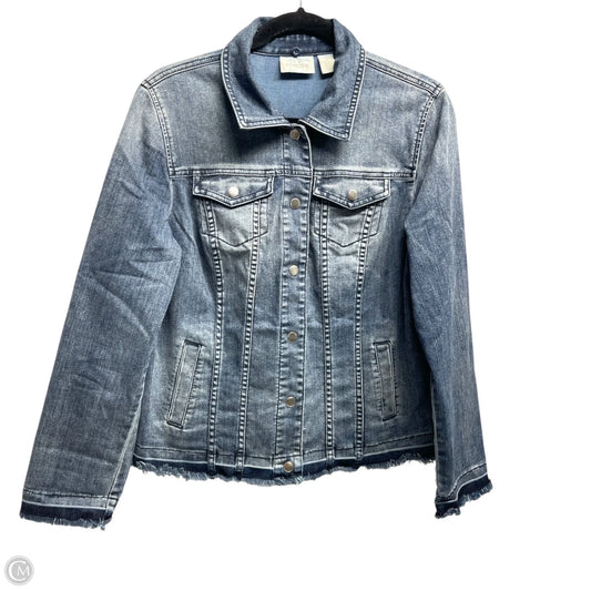 Jacket Denim By Chicos In Blue, Size: M