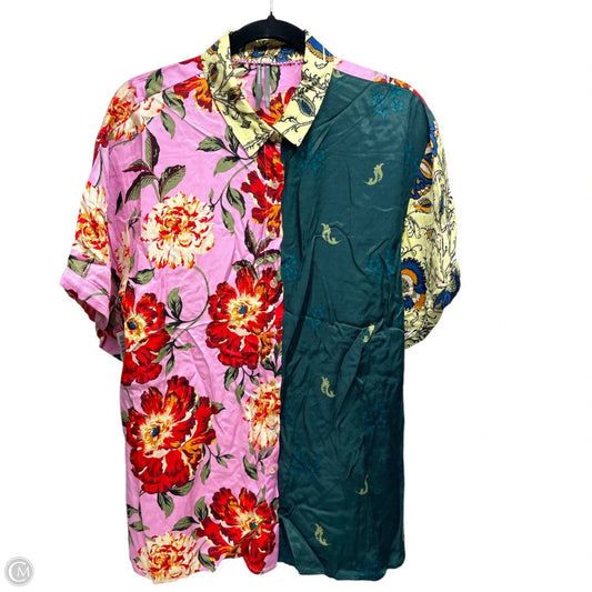 Top Short Sleeve By Anthropologie In Multi-colored, Size: M
