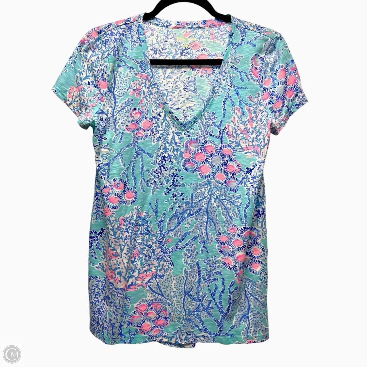 Top Short Sleeve Designer By Lilly Pulitzer In Blue, Size: Xs