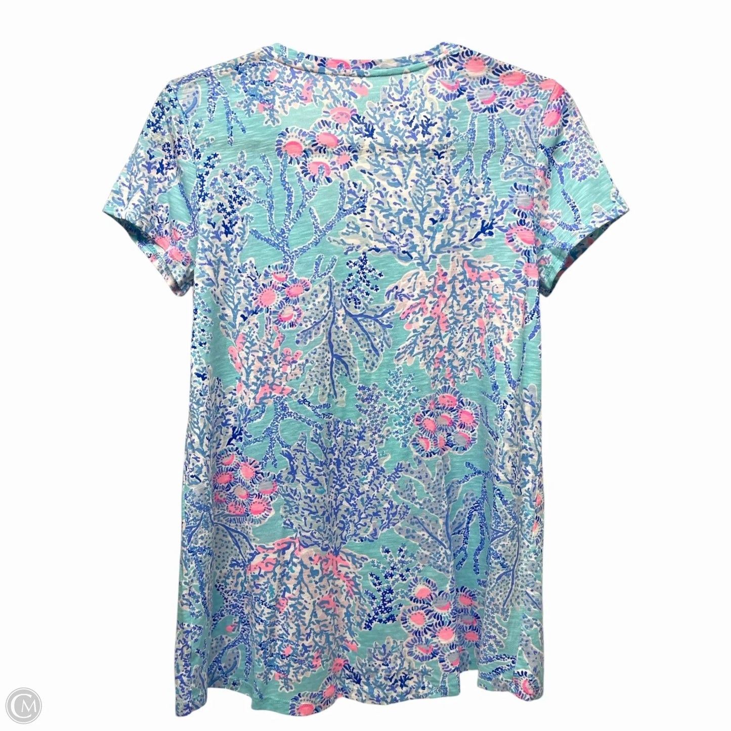 Top Short Sleeve Designer By Lilly Pulitzer In Blue, Size: Xs