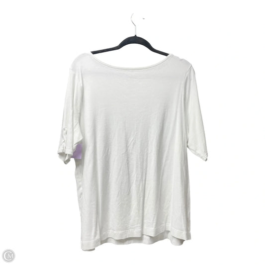 Top Short Sleeve Basic By Chicos In White, Size: Xl