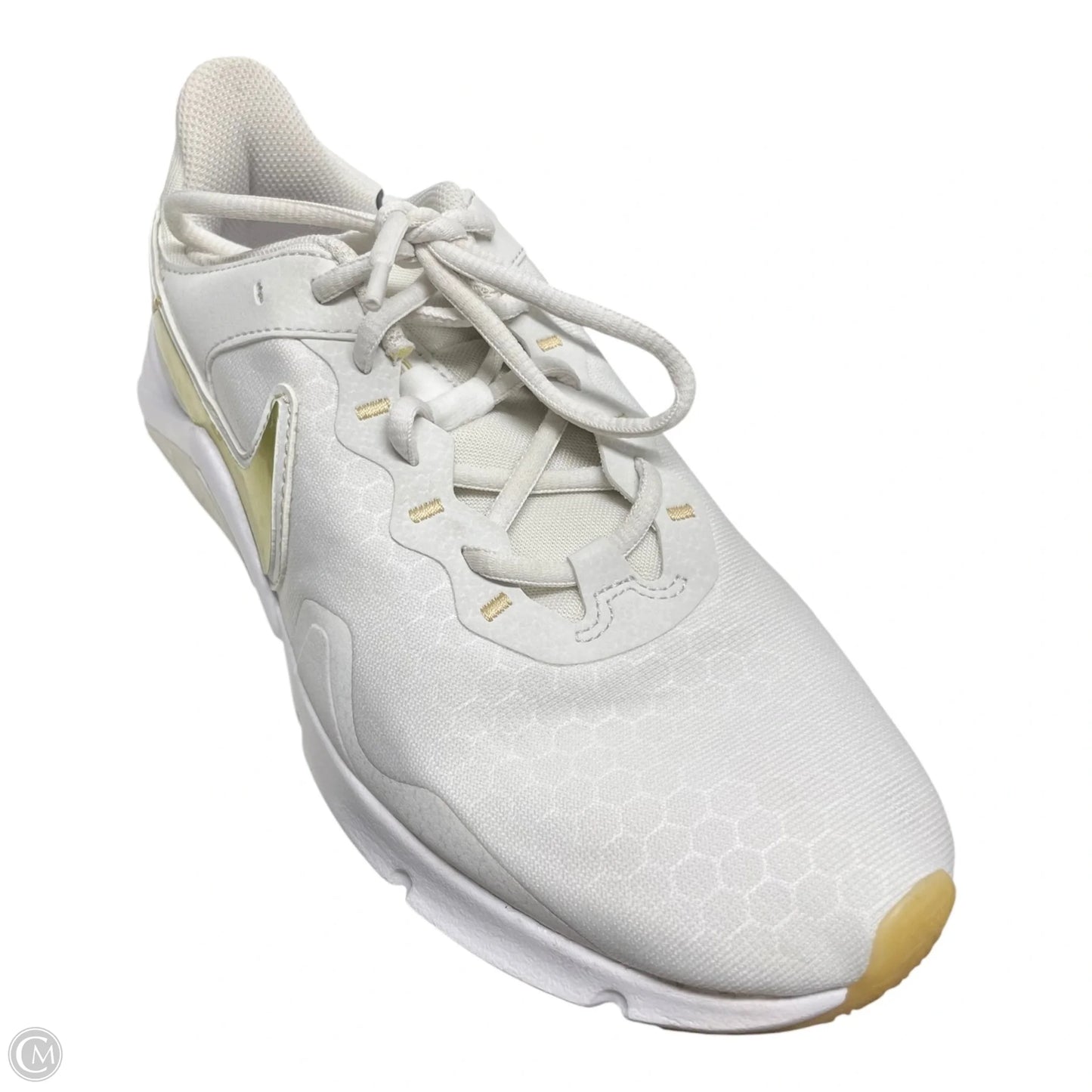 Shoes Sneakers By Nike In Gold & White, Size: 8.5