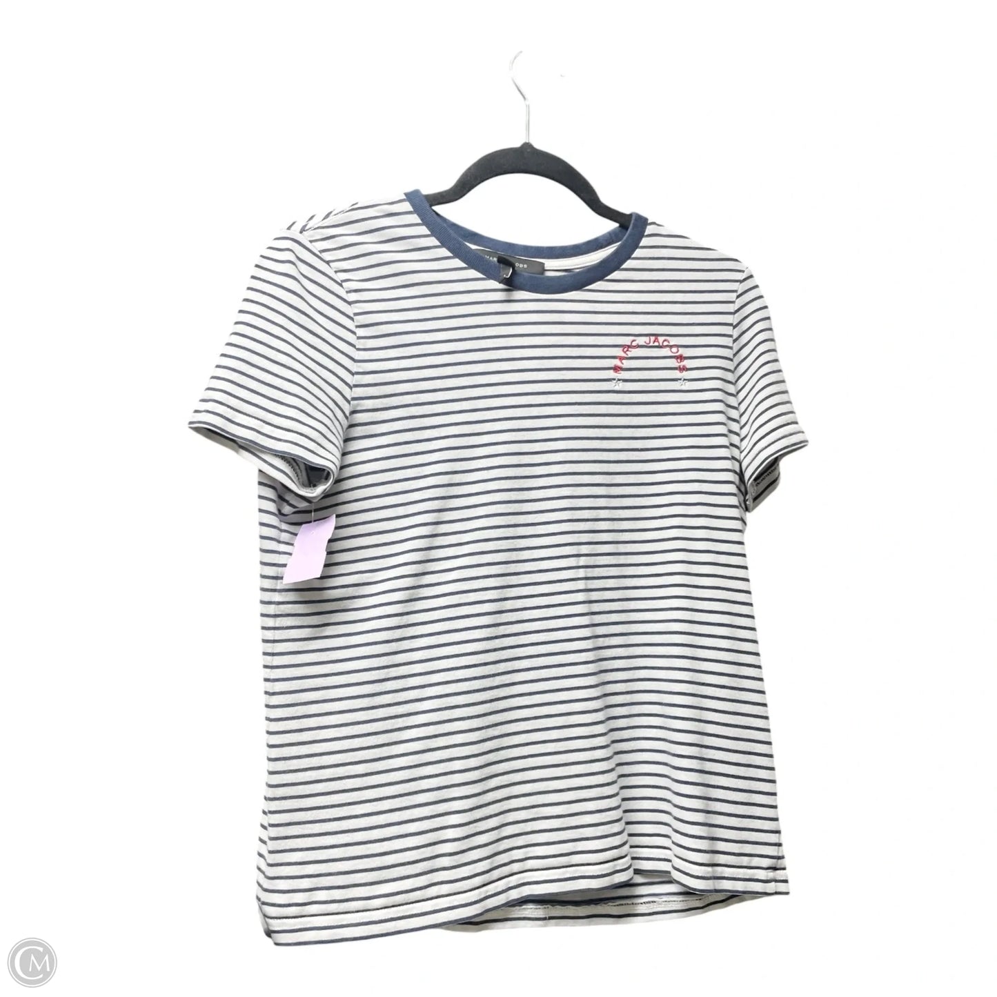 Top Short Sleeve Luxury Designer By Marc Jacobs In Striped Pattern, Size: M