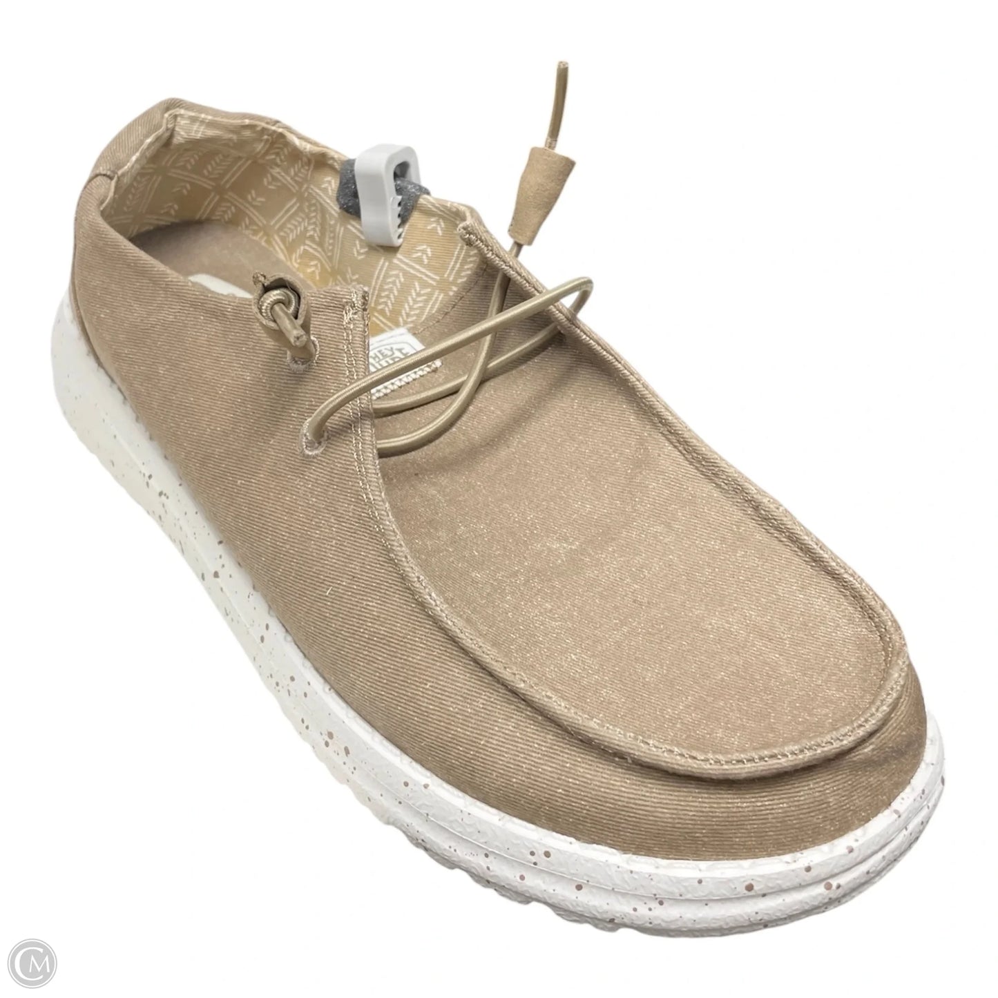 Shoes Flats By Hey Dude In Tan & White, Size: 8