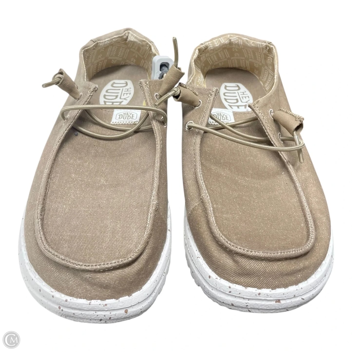 Shoes Flats By Hey Dude In Tan & White, Size: 8