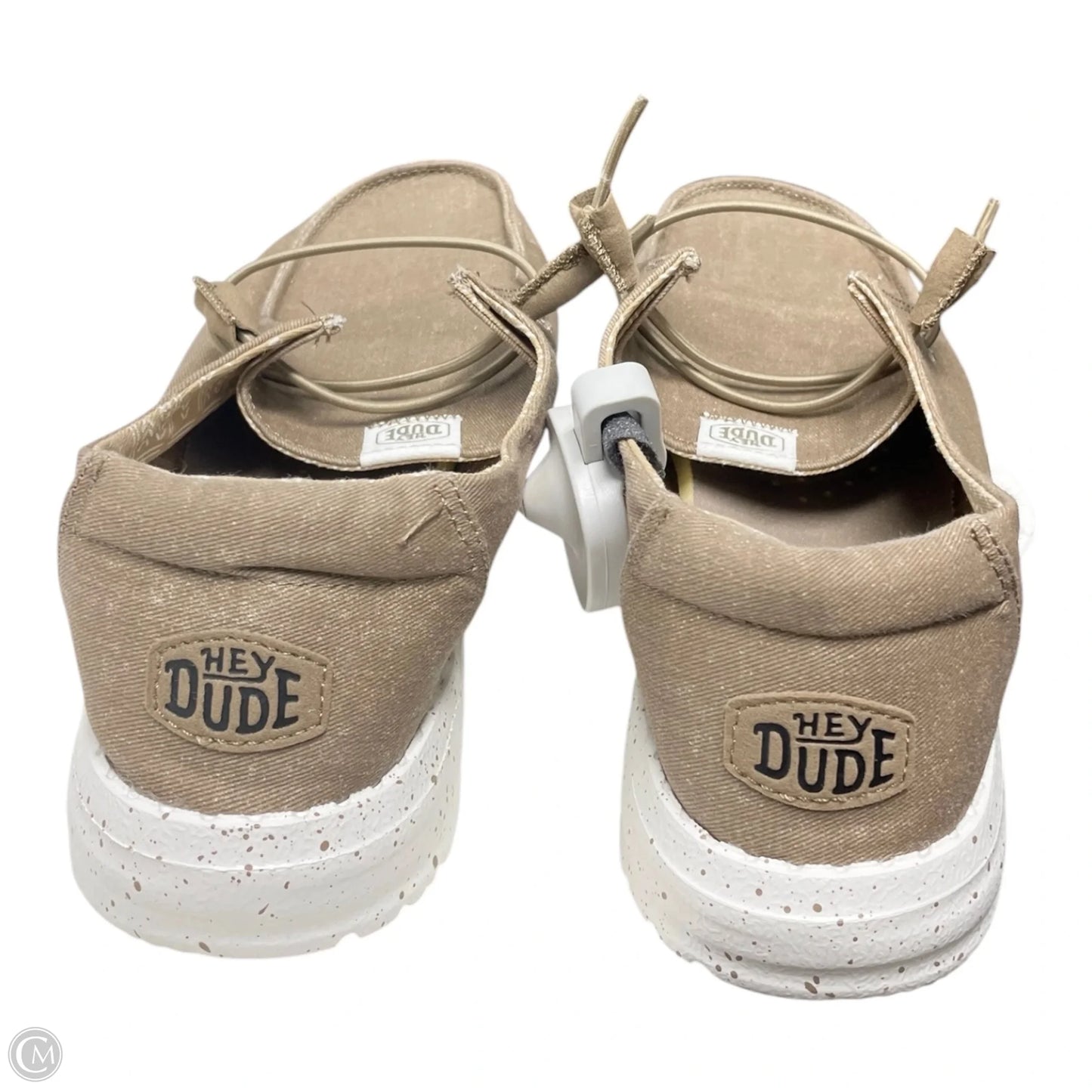 Shoes Flats By Hey Dude In Tan & White, Size: 8