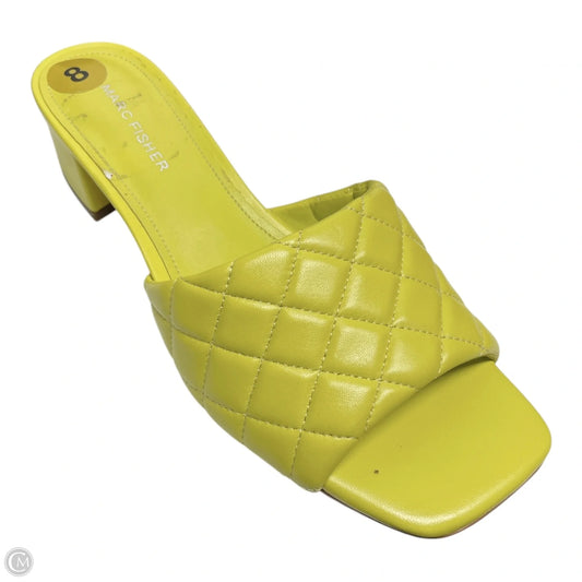 Sandals Heels Block By Marc Fisher In Yellow, Size: 8