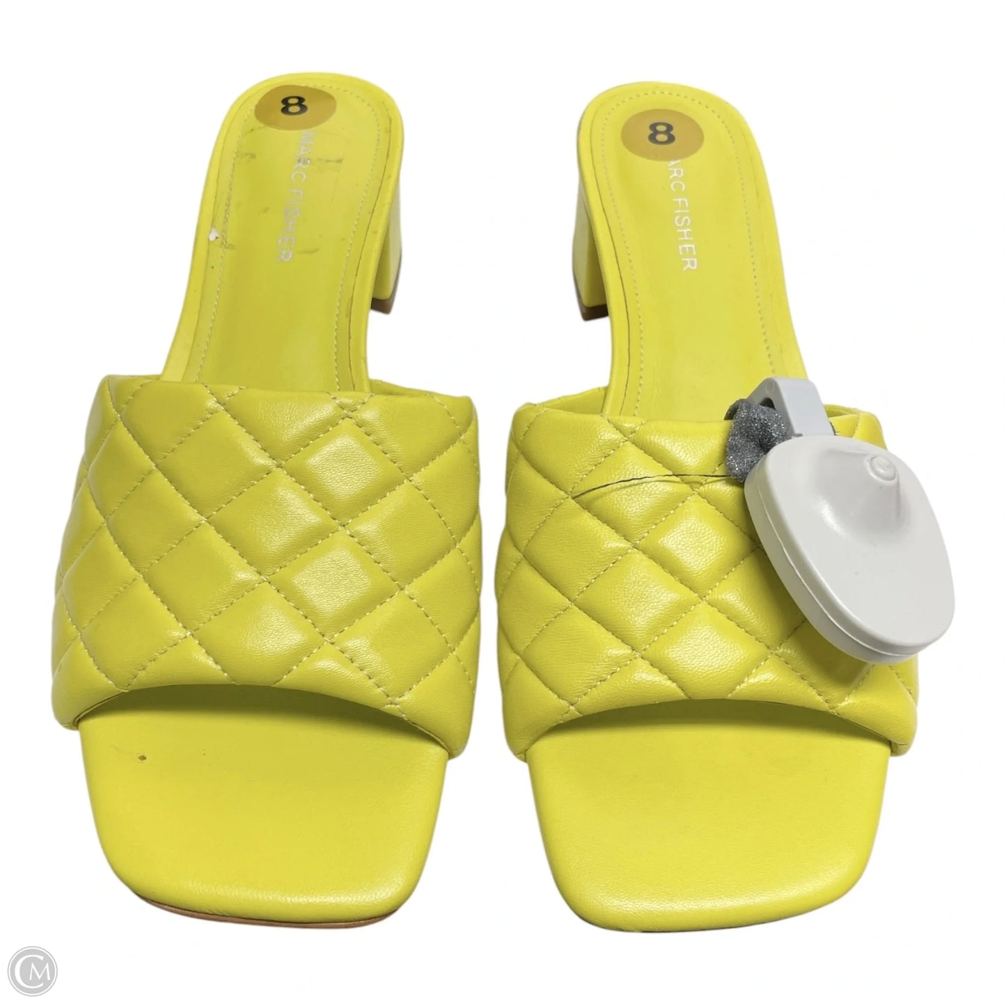 Sandals Heels Block By Marc Fisher In Yellow, Size: 8