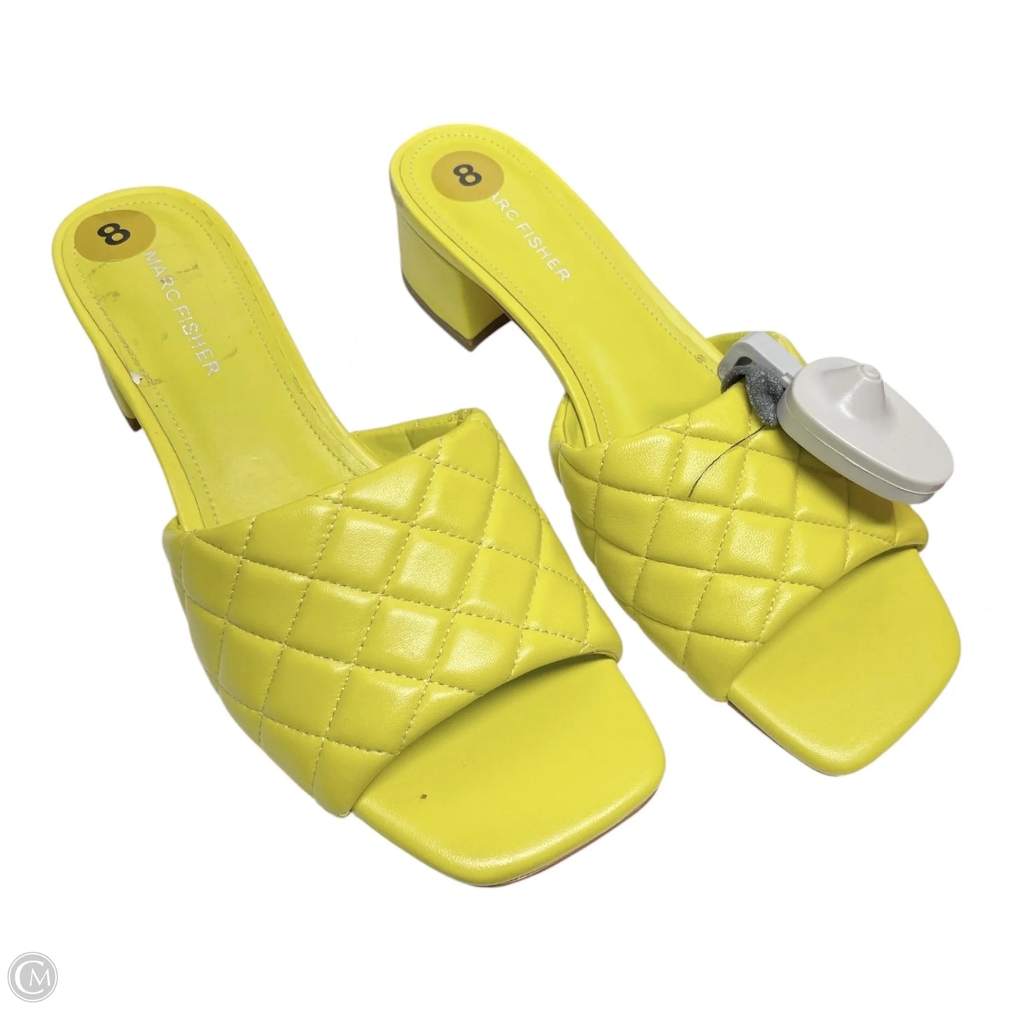 Sandals Heels Block By Marc Fisher In Yellow, Size: 8