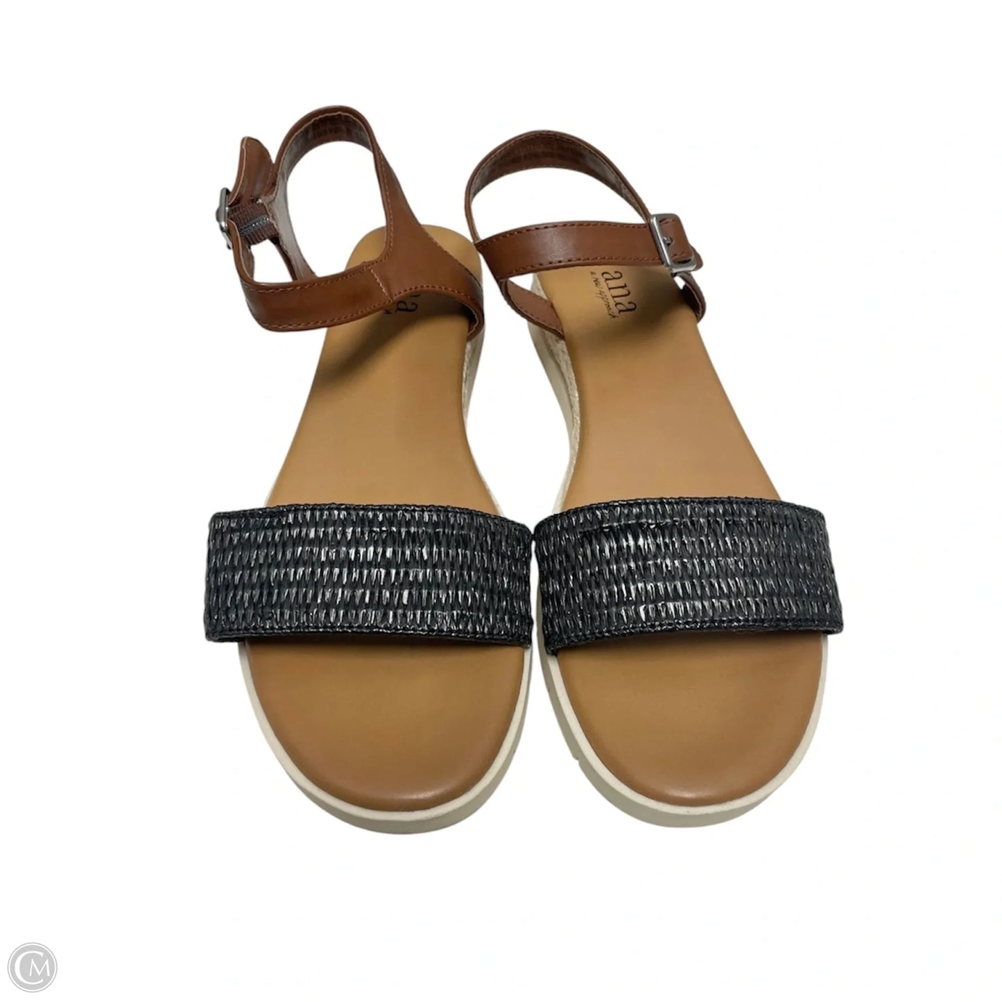 Sandals Flats By Ana In Black & Tan, Size: 9.5