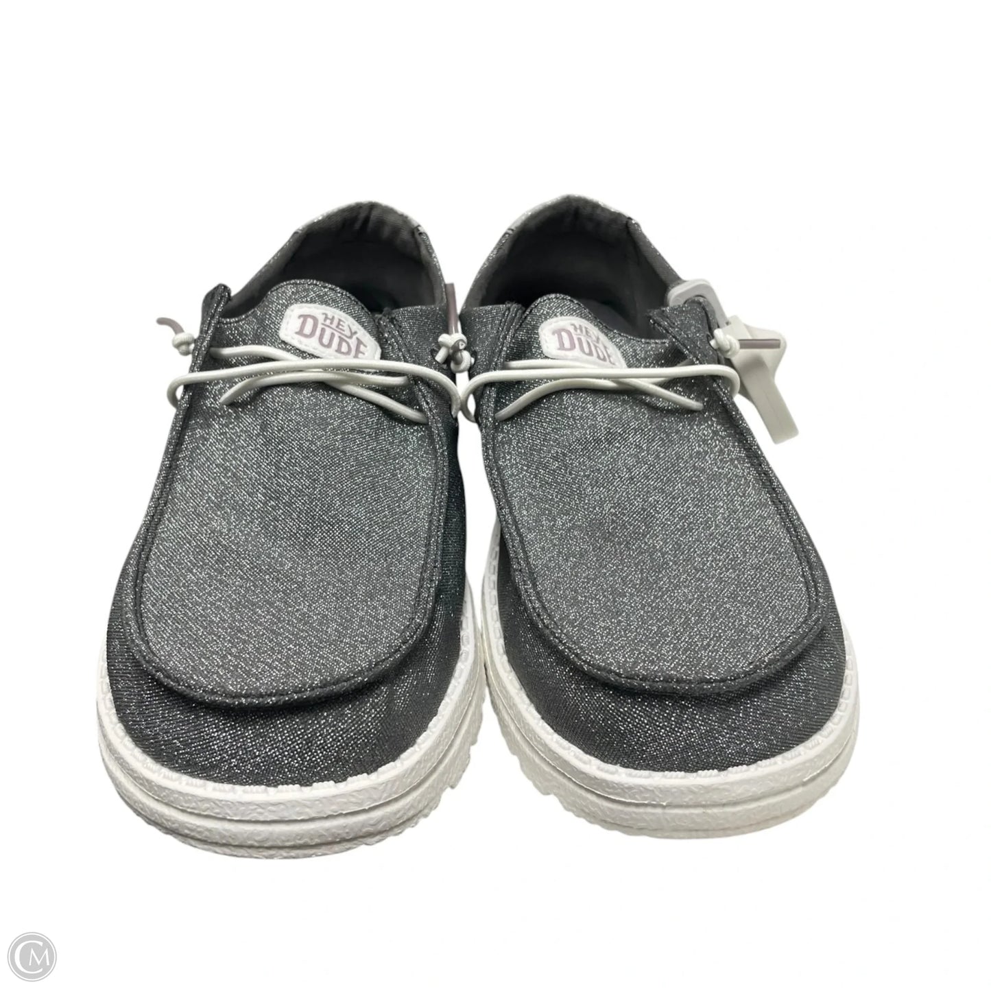 Shoes Flats By Hey Dude In Grey & White, Size: 8