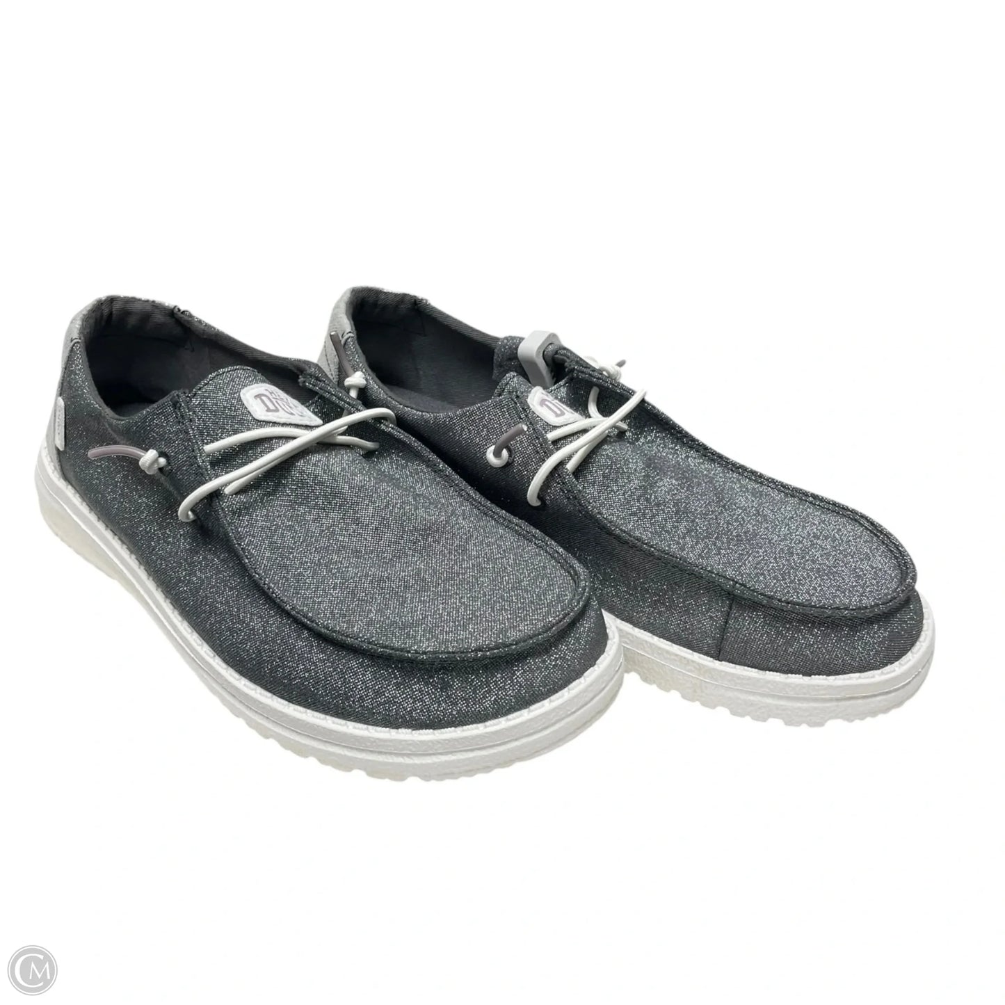 Shoes Flats By Hey Dude In Grey & White, Size: 8