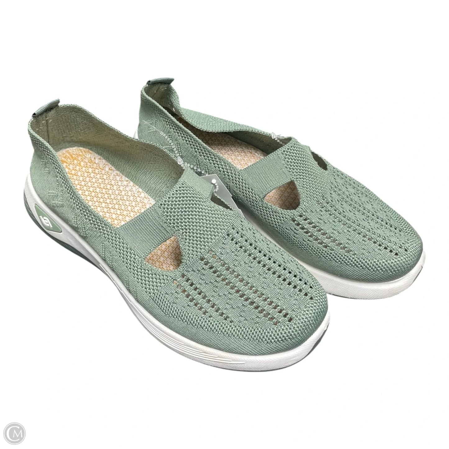 Shoes Flats By Clothes Mentor In Green & White, Size: 9.5