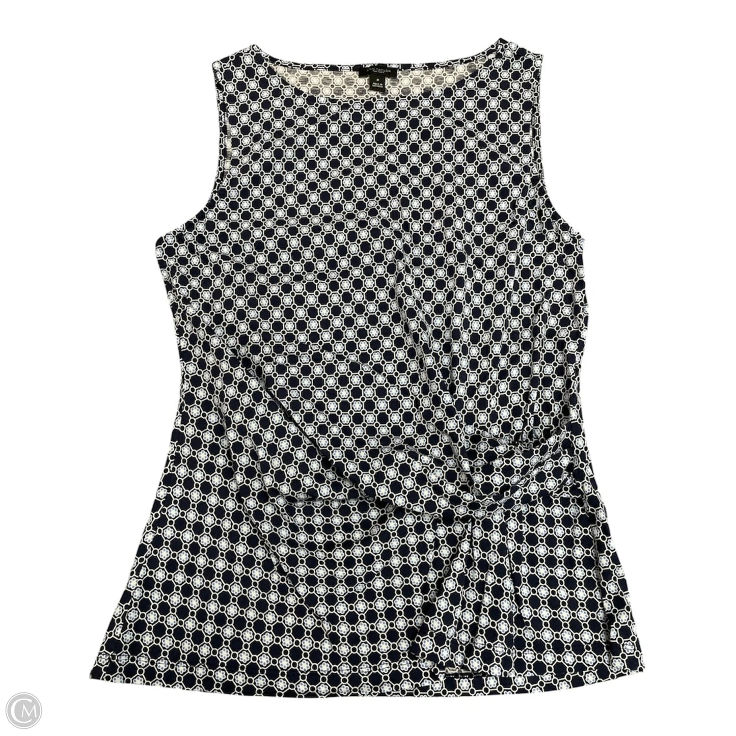Top Sleeveless By Ann Taylor In Blue & White, Size: M