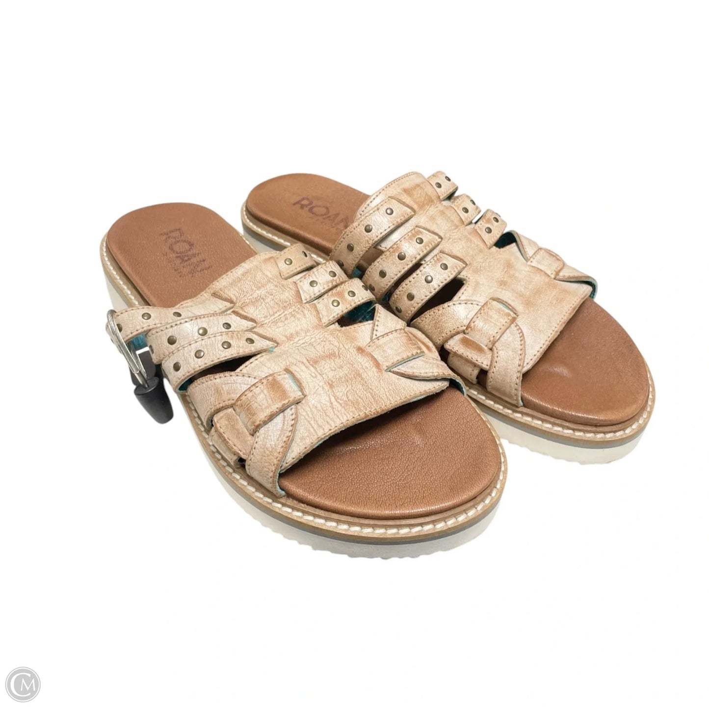 Sandals Heels Platform By Bed Stu In Tan, Size: 9