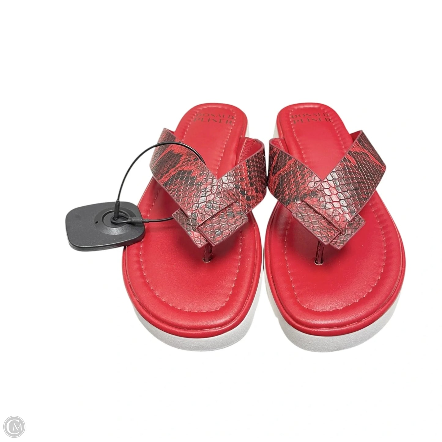 Sandals Flats By Donald Pliner In Red & White, Size: 7.5