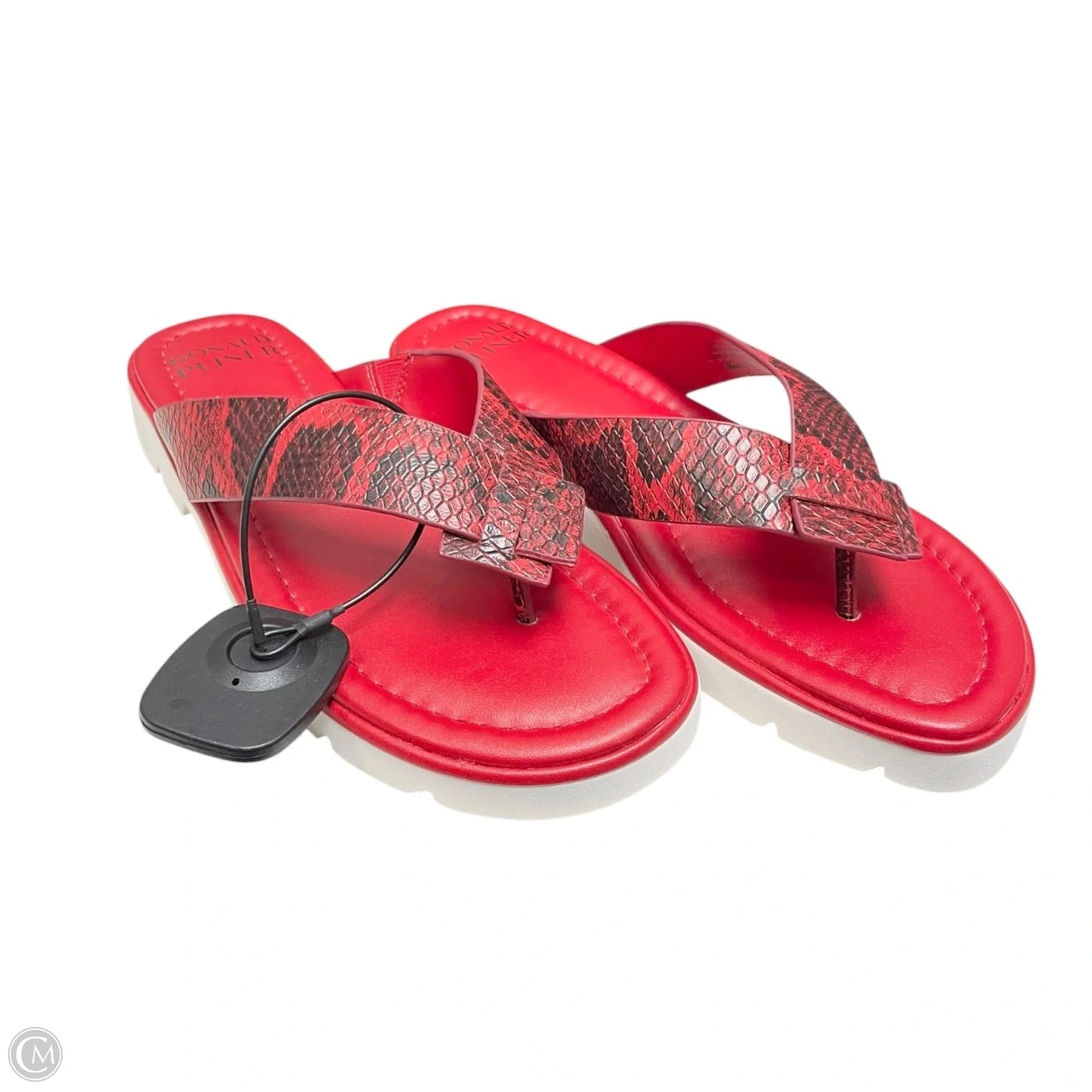 Sandals Flats By Donald Pliner In Red & White, Size: 7.5