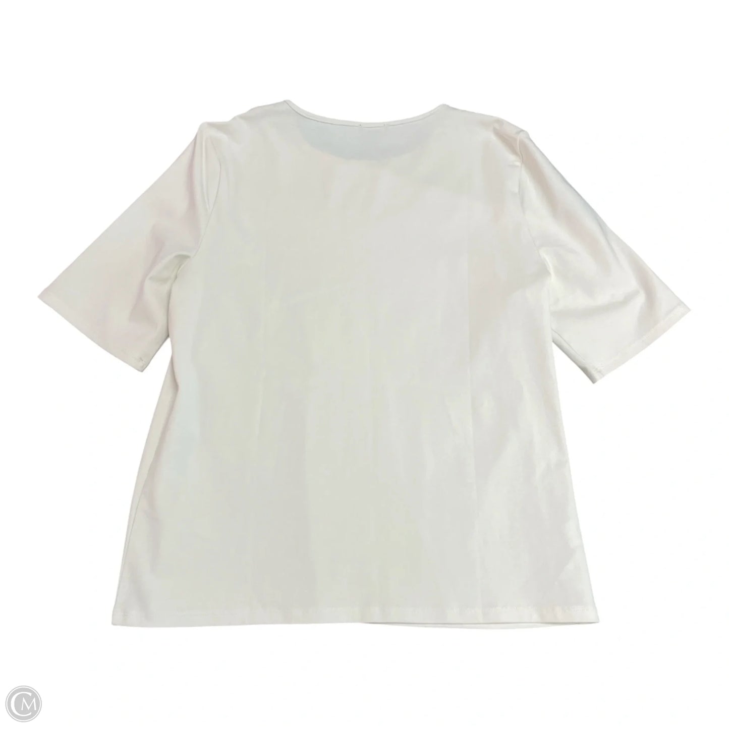 Top Short Sleeve By Ann Taylor In White, Size: L