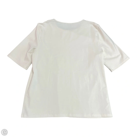 Top Short Sleeve By Ann Taylor In White, Size: L