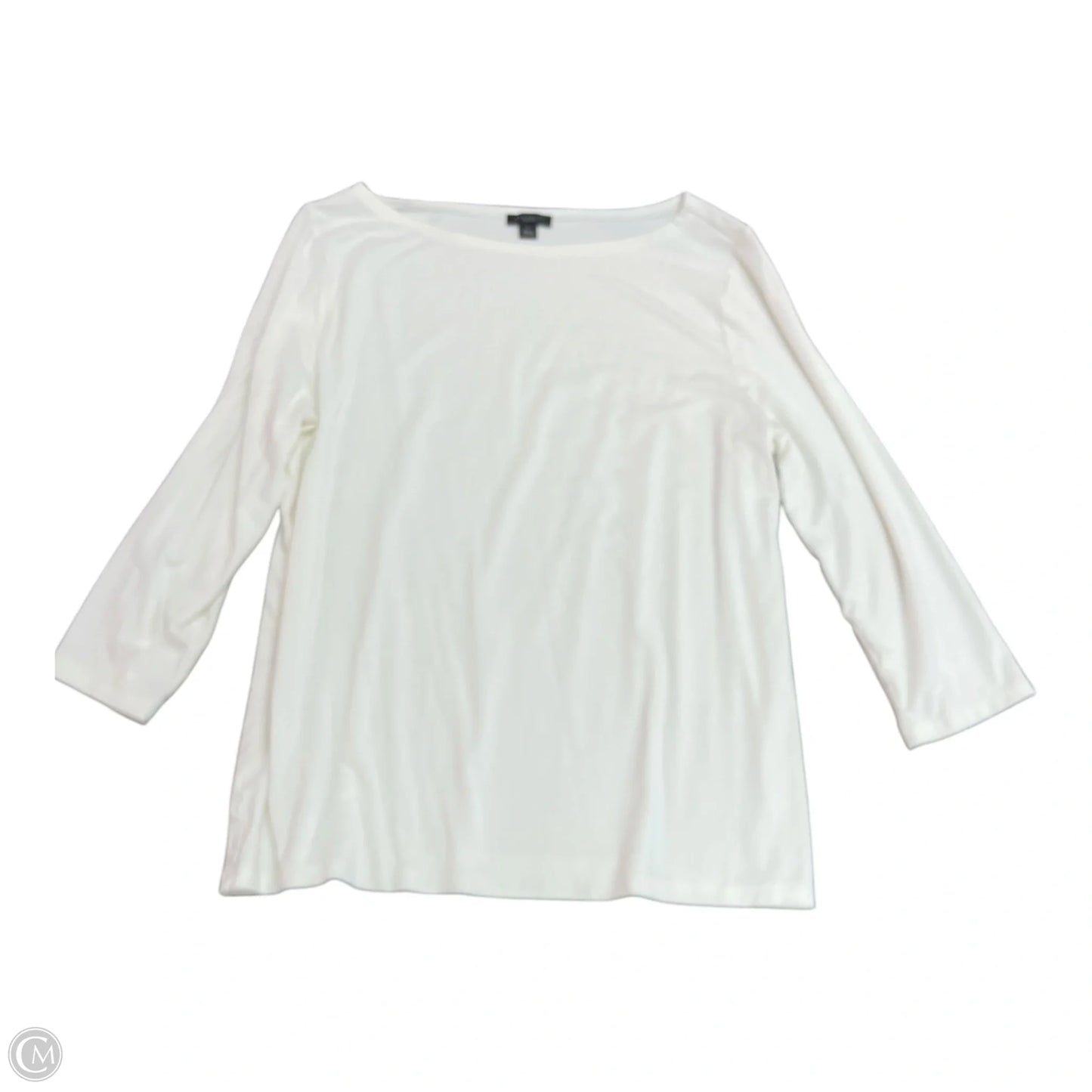 Top Long Sleeve By Ann Taylor In White, Size: L
