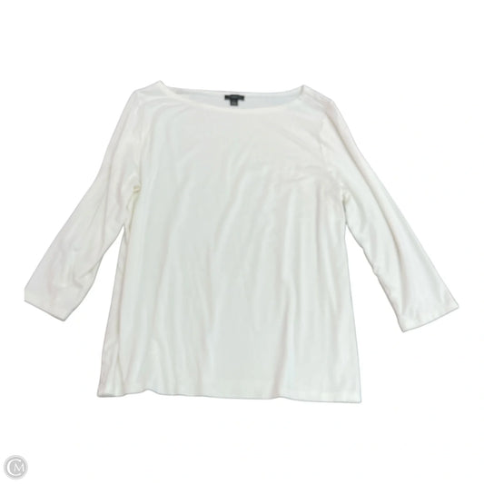 Top Long Sleeve By Ann Taylor In White, Size: L