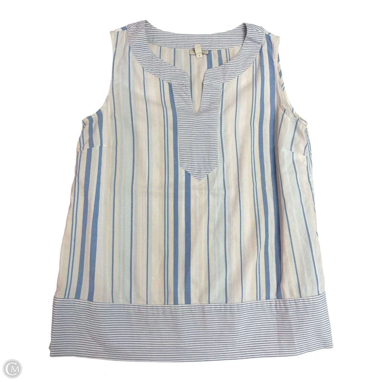 Top Sleeveless By Talbots In Blue & White, Size: S