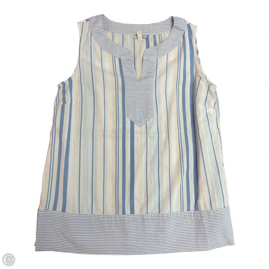 Top Sleeveless By Talbots In Blue & White, Size: S