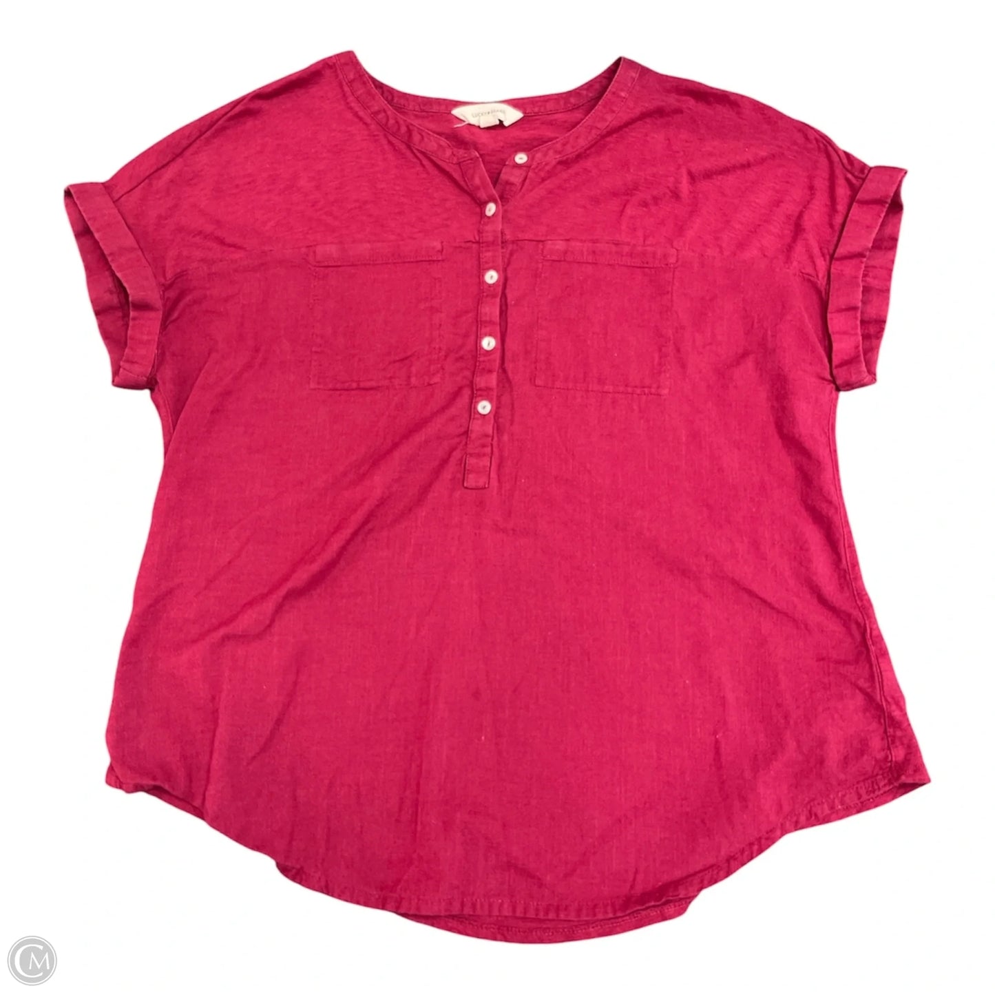 Top Short Sleeve By Lucky Brand In Red, Size: M