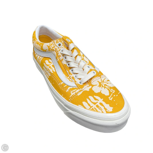 Shoes Sneakers By Vans In White & Yellow, Size: 8