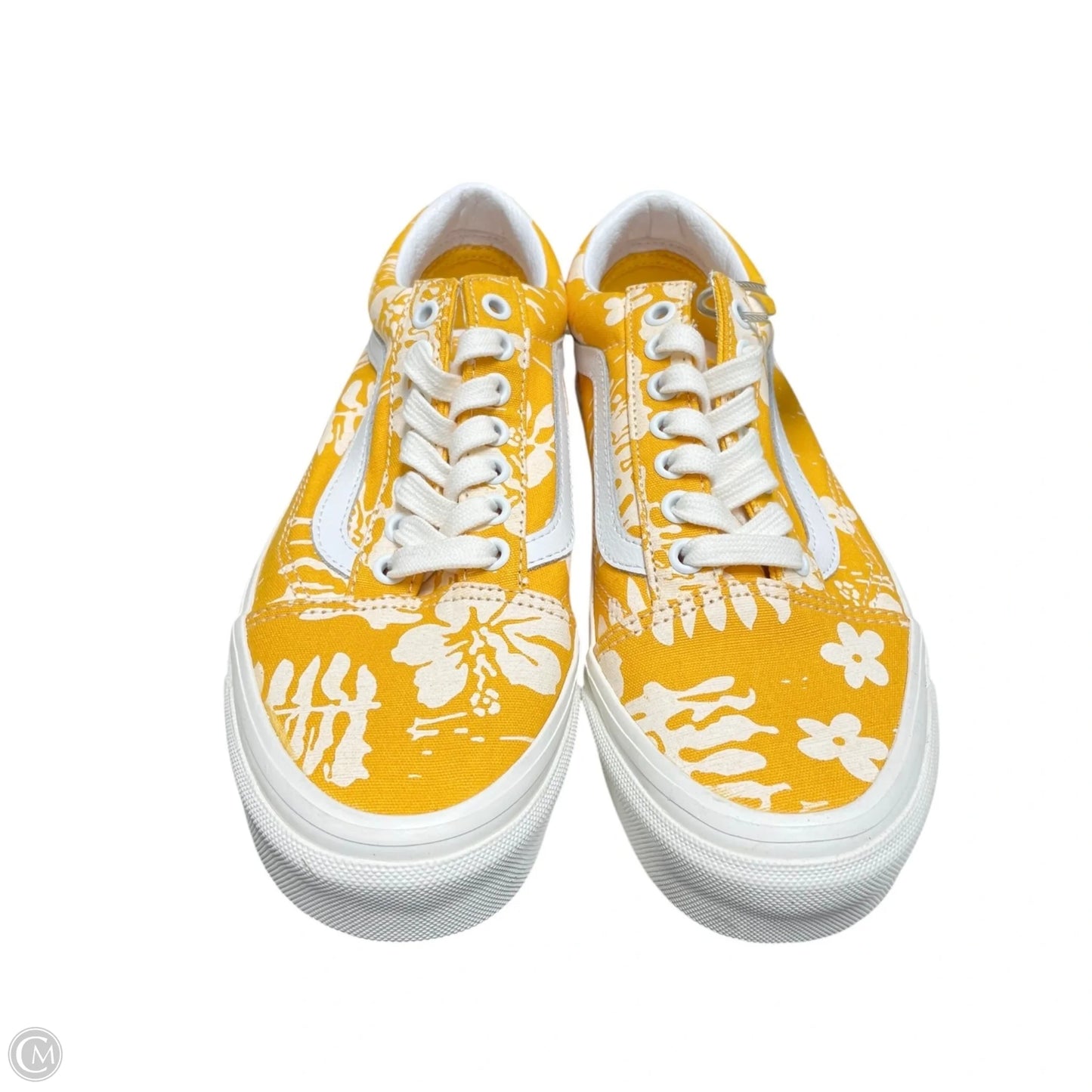 Shoes Sneakers By Vans In White & Yellow, Size: 8